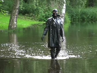 Extreme Weather Ii - The rainy season left us with lakes and puddles throughout the city. Missfuzzybunny takes advantage of the wet conditions wearing her waders and catsuit in this video